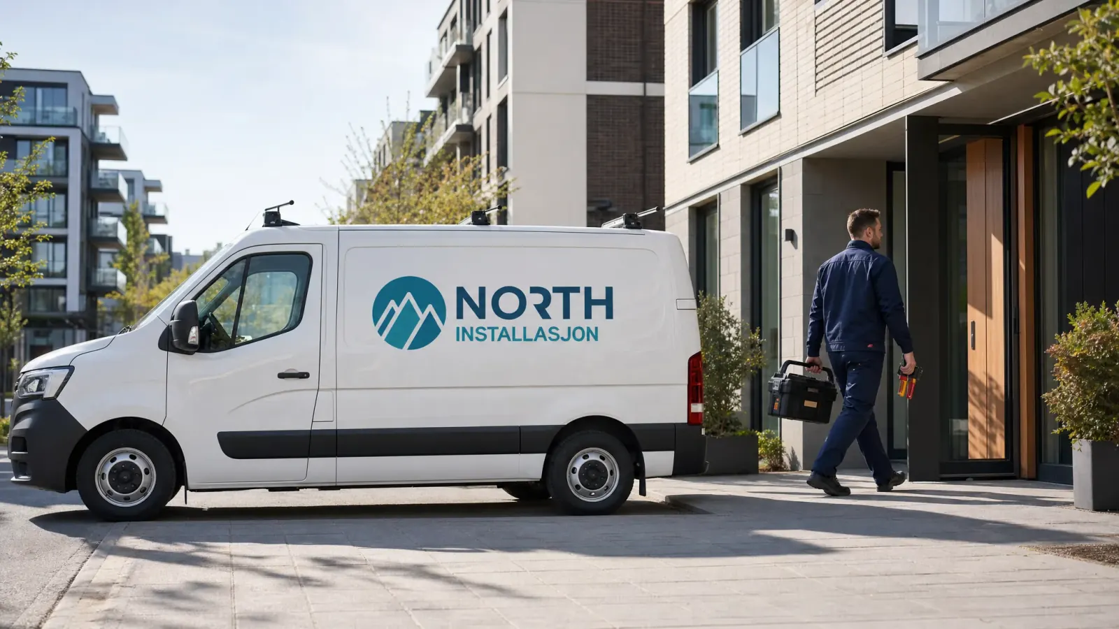 North Installasjon elektrikerbil parkert ved hasteoppdrag i Oslo
